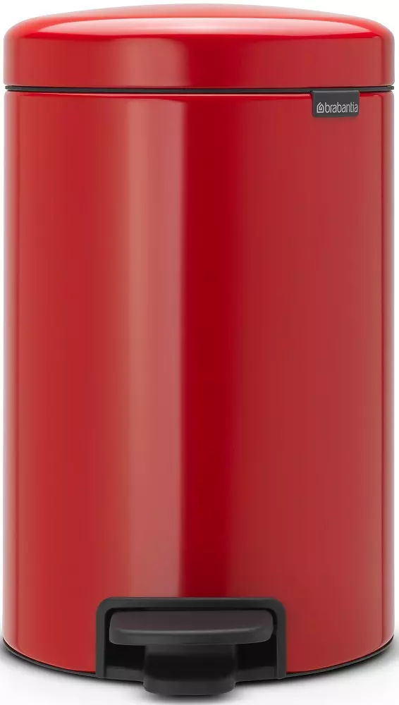Brabantia NewIcon pedálos hulladékgyűjtő szagmentesen záródó Soft-Close fedél, műanyag tartály, 12L - X méret, acél, érzéki vörös - 112003