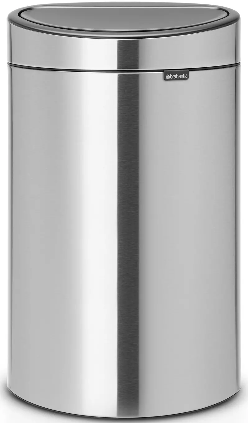 Brabantia Touch Bin New Soft-Touch nyomófedeles hulladékgyűjtő belső tartállyal, ovális, 40L - L méret, r.m. acél selyem matt - 114823