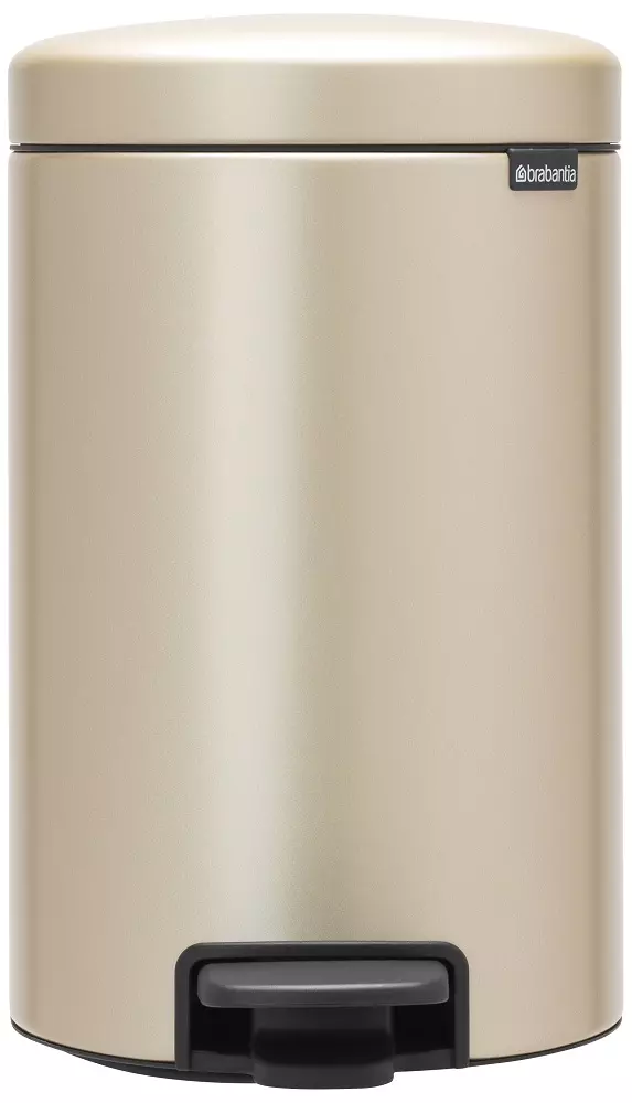 Brabantia NewIcon pedálos hulladékgyűjtő szagmentesen záródó Soft-Close fedél, műanyag tartály, 12L - X méret, acél, aranyfényű - 304446